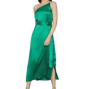 BCBG Maxazria Dotted Satin Cocktail  Dress In Sapphire Green Size XS